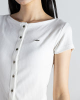 Open Boat Neck T-Shirt White