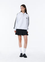 ロフエッセンシャルスポーティートラックハーフジップオーバーフィットスウェットシャツ (2color)