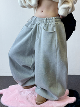 バルーンワイドコライド ベルトポイントフリースバルーンワイドパンツ🖤💜 5カラーズ