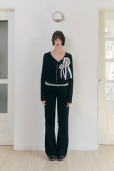 Sweet Dreams Lace Flare Pants (Black)