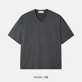 LMN サマーレイヤリングクロップVネック半袖Tシャツ (8 colors)
