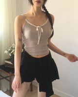 Prout Ribbed Lace Ribbon Inner Layered Sleeveless
