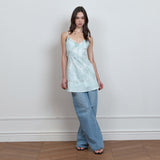 C LACE PANEL DRESS_MINT