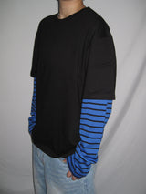Stripe Layered Long Sleeve T-Shirt (3c)