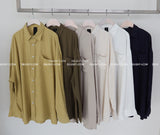 [Unisex] 6カラー オーバーサイズフィット リネンシャツ