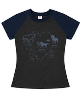 ループ ハート ユニコーン ラグラン スリムフィット ショートスリーブ Tシャツ