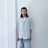 Ice Mist Textured Open Collar Shirt