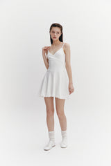 Wave Flare Dress Ivory