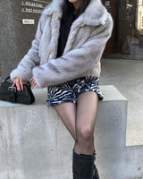 Mink crop fur jacket