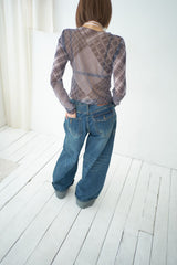 Prince basic wide denim pants
