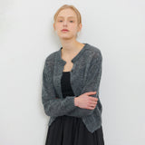 BOUCLE CARDIGAN CHARCOAL