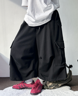 HIP LONG POCKET PARACHUTE CARGO BERMUDA 🤎🩶🖤🤍4COLOR