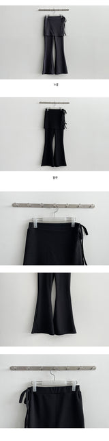 Strap banding bootcut skirt leggings