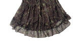 Rijin Flower Frill Flare Chiffon Blouse