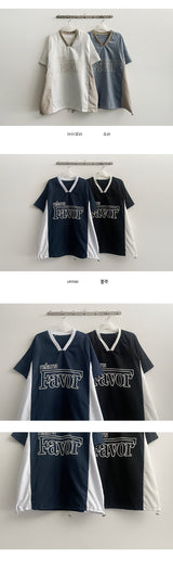 Zimb Barak Color V-neck Short Sleeve Tee (4 colors)
