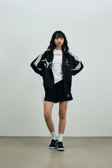 RIBBON JERSEY TRACK SHORTS PANTS / NAVY