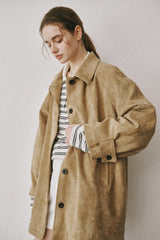Suede half coat (Brown)