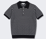 Stripe Crop Half Knit Black