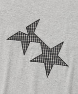 ツインスターチェックアップリケ半袖Tシャツ グレー(CV2FMUT544A)