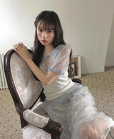 ケータリングブルーティアードロングsk