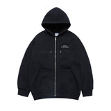 24FW アップサイドダウンロゴナッピングズリーフーディージップアップブラック