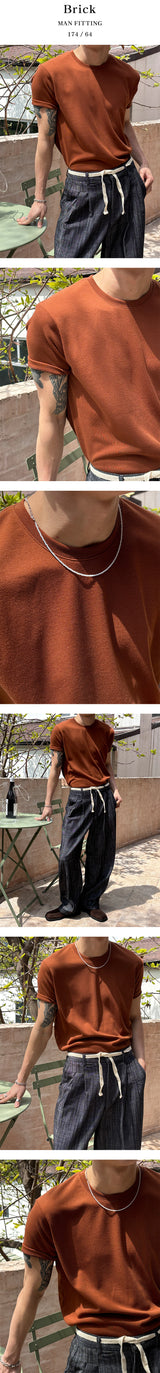 [S/S] クーリングライクニットハーフTシャツ(10color)
