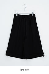 Fleur Wide Roll-up Banding Bermuda Pants