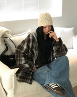 [ORIGINAL] Plain Hooded Check Shirt