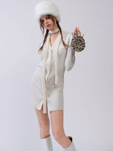 Fluffy Tambourine Chain Bag - Leopard