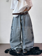 Kuchi Side Carpenter Zip Wide Balloon Pants 3color