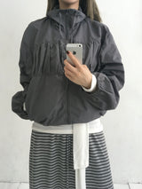 Flo Shirring Button Wind zip-up (5c)