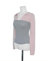 blush pink & gray tone collar nt