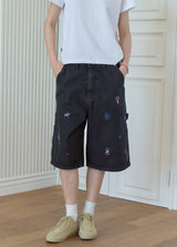 26SS★ Mushroom Stitch Bermuda Denim Pants