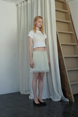 Petal satin skirt_mint