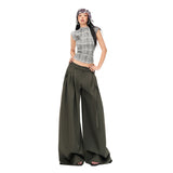 Tie-Detail Puddle Wide-Leg Pants