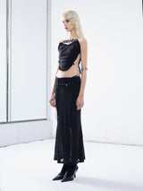 Emoha punk  printed Tencel slightly transparent spicy スリムフィッシュテールスカート