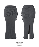 Vanessa Shirring Maxi Skirt (4color)