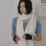Bubble Boucle Knit Muffler (Cream)