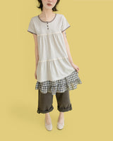 コージーボタンロールアップパンツ (2 color)
