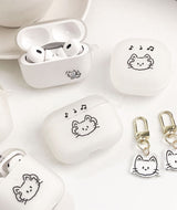 Cat with AirPods on Airpods case + charm