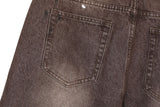 Brown Star Patch Washed Denim Pants