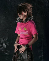 "BBY TECHBOI"ファーピンクポロTシャツ