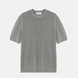 ASCLO ピグメントリブラウンド半袖ニット (5color)