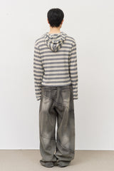 Ocean Striped Warmer Zip Hoodie