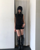 ミヒュハイネックボタンベスト