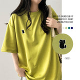 Cats embroidered short-sleeved T-shirt