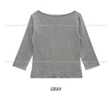 オータムボートネックセミクロップスリークウォーターTシャツ
