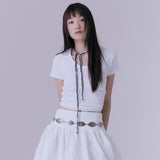 90's カーブドTシャツ (WHITE)