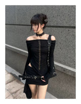 Lace long-sleeved top