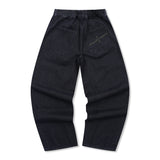 XP276 Tian Stud Wide Denim Pants (BLACK)